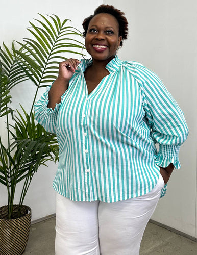 Stripe Top - 844 - Turquoise Stripe