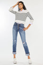 OPEN PACK HIGH RISE SKINNY STRAIGHT JEANS-KC8414M