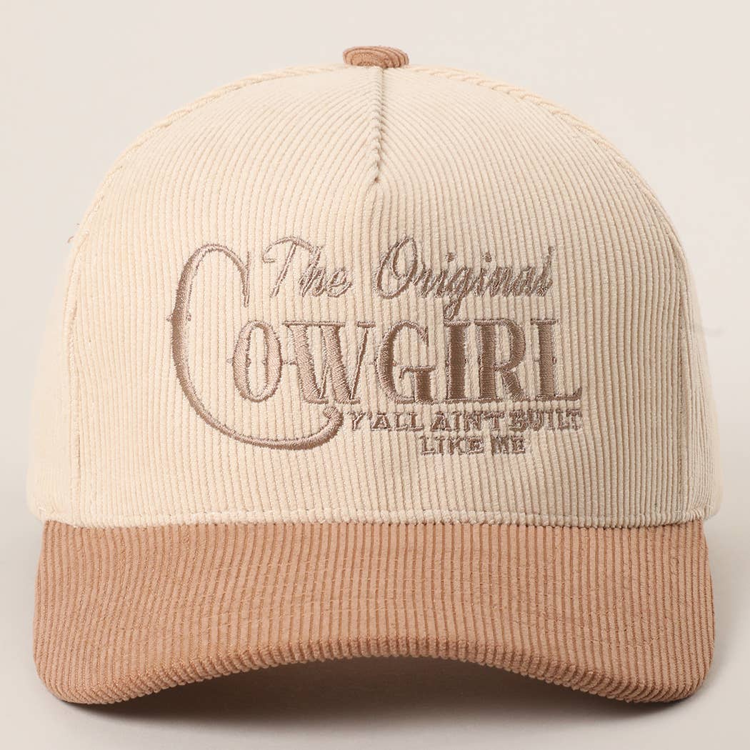 ORIGINAL COWGIRL Corduroy Trucker Hat