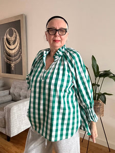 Gingham Top - 914 - Green