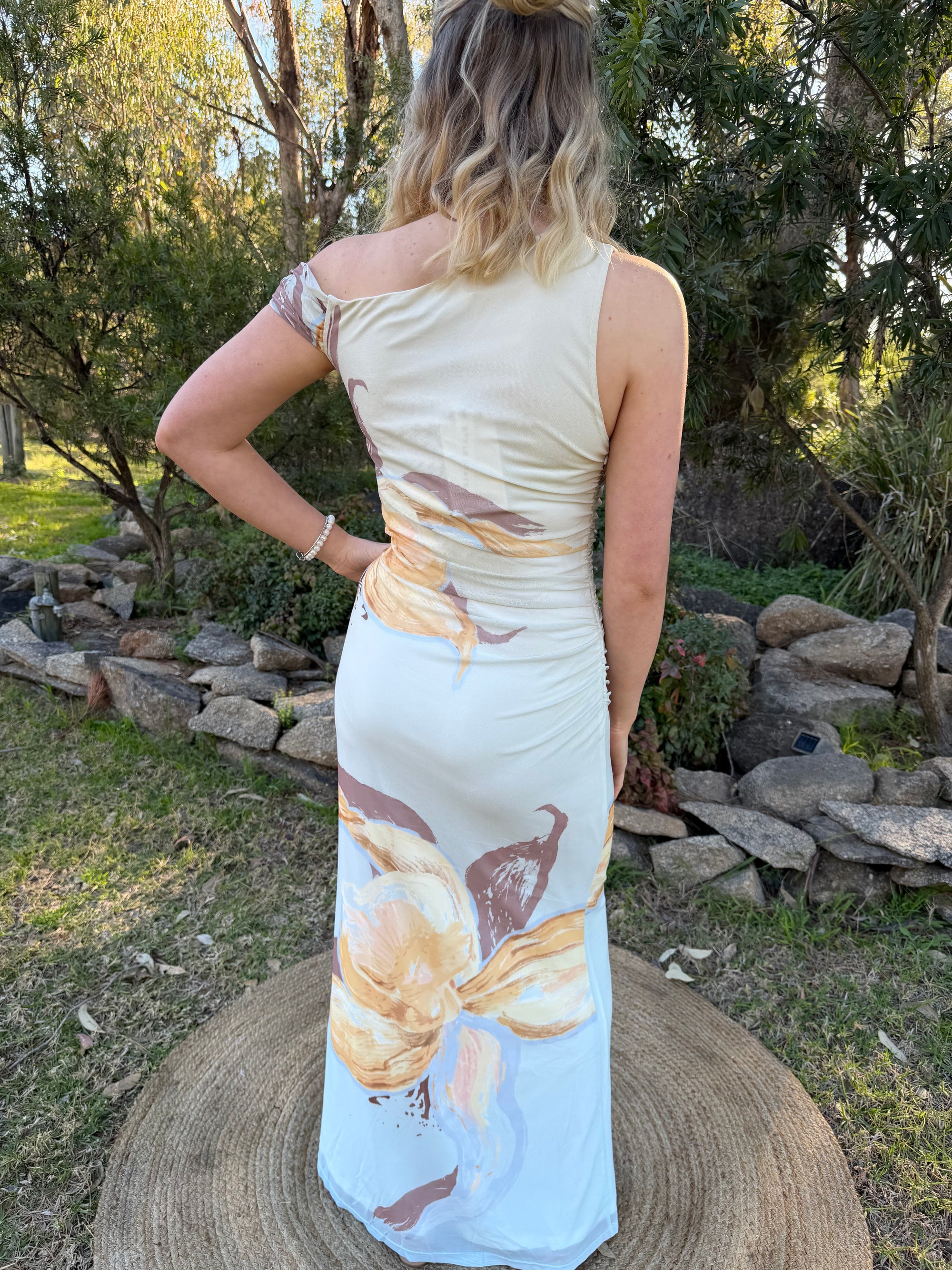 Golden Bloom Maxi Dress
