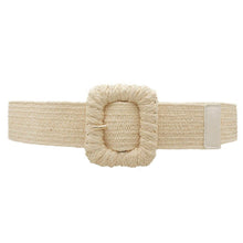 STRAW WRAPPED RECTANGLE ELASTIC STRAW BELT IW-50114