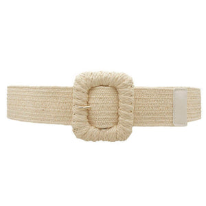 STRAW WRAPPED RECTANGLE ELASTIC STRAW BELT IW-50114