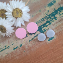 Multi Set Pink & Gray Acrylic round stud earrings