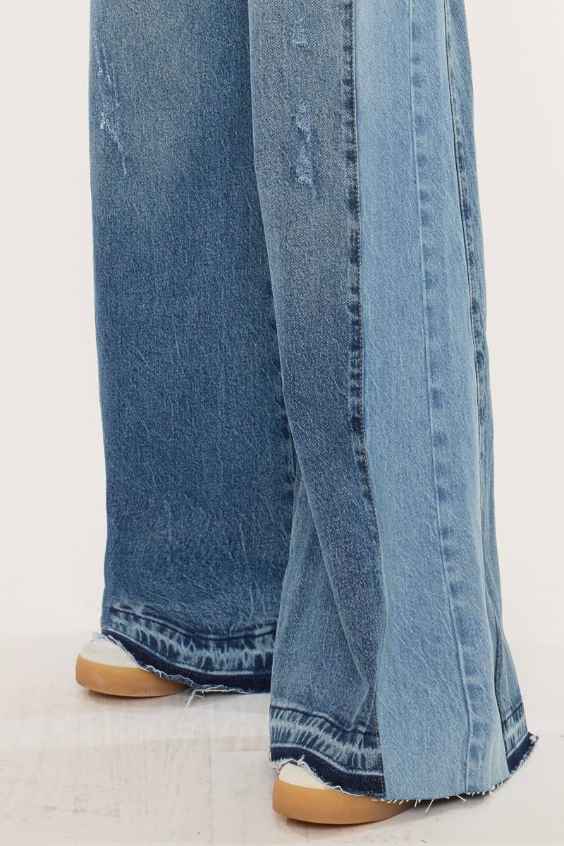 Kan can HIGH RISE WIDE LEG JEANS-KC5521M
