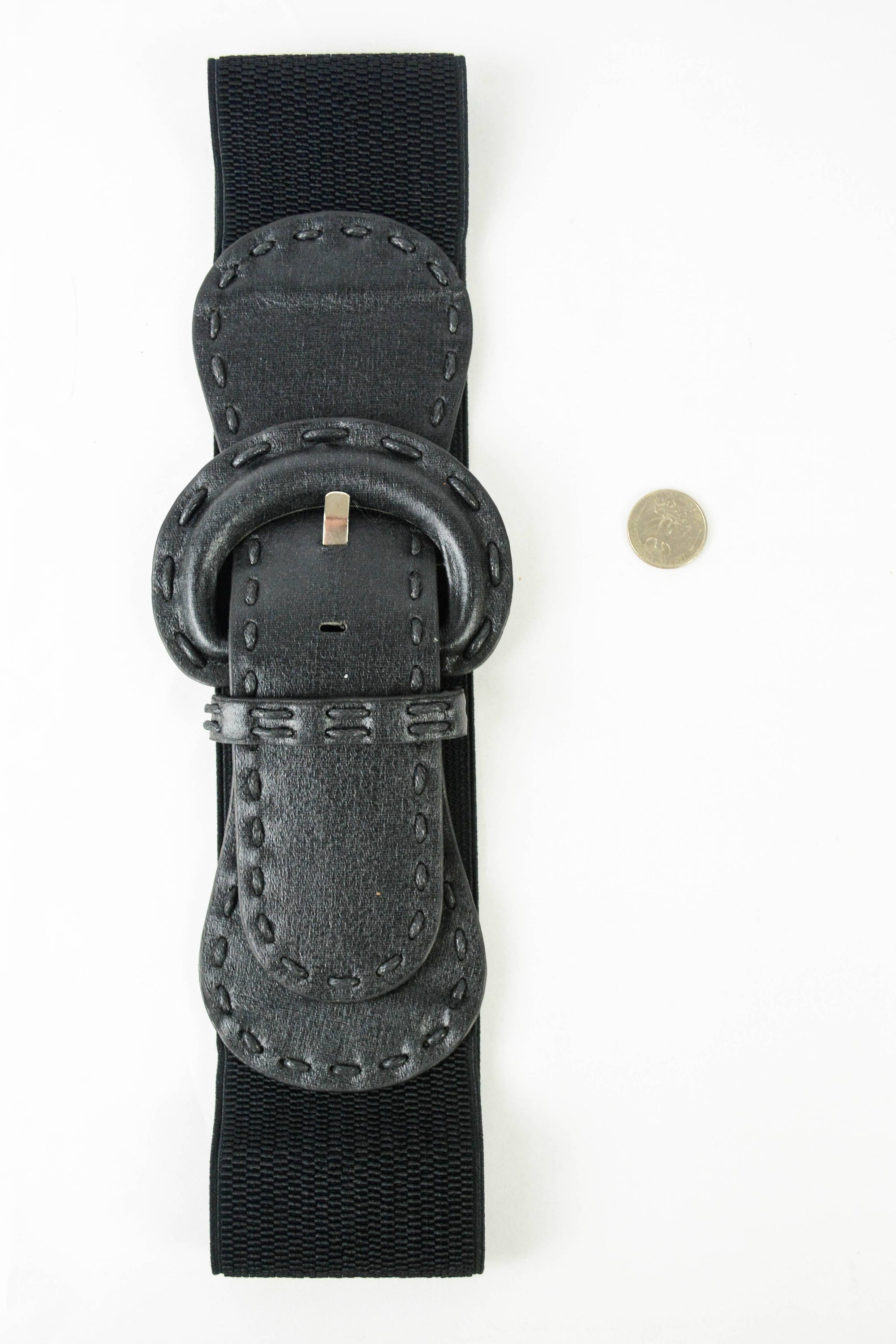 Distressed Wide Stitch Elastic Belt - Western Chic Style