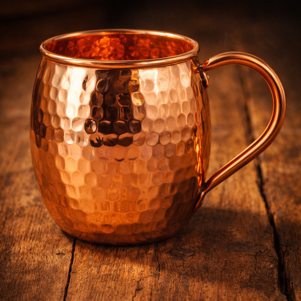 Ella’s Touch Pure Copper Hammered Mule Mug 475ML – Shiny Finish with Handle