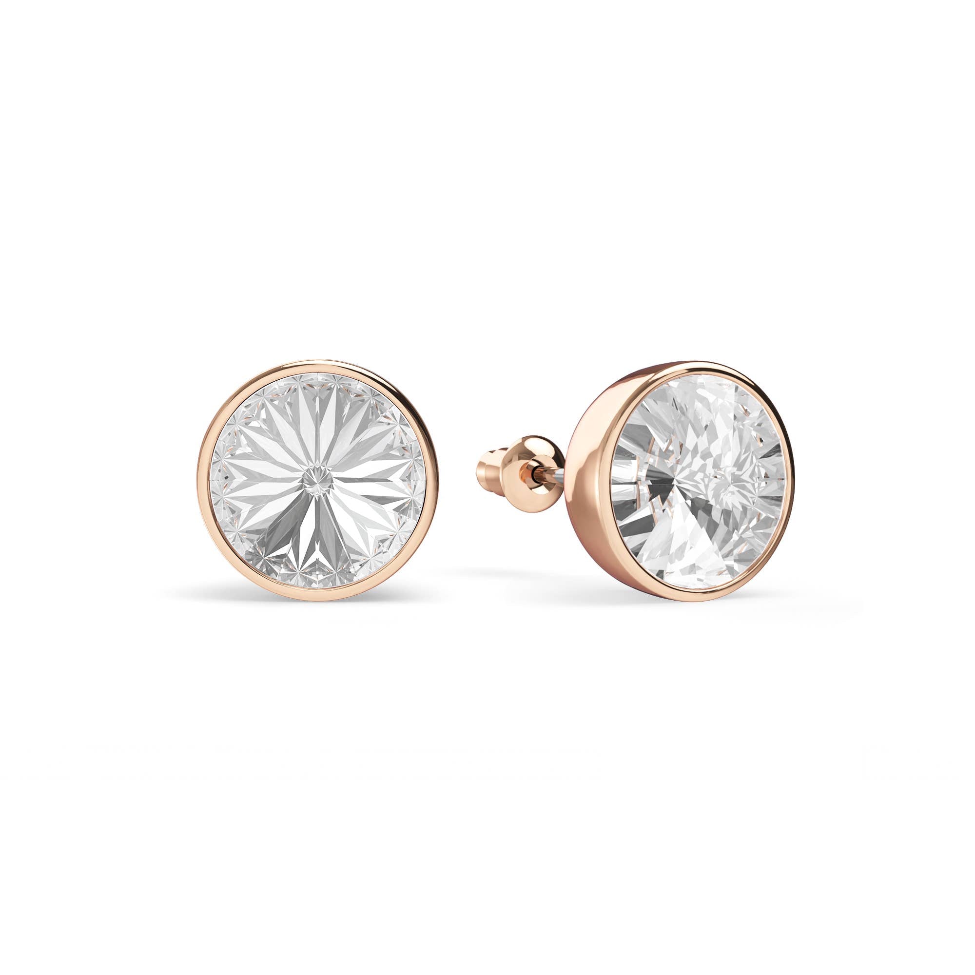 Statement Mix Stud Carrier Earrings Clear Crysta|2-1410-ACLR