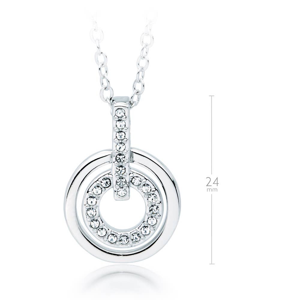 MYJS Concentric Circle Necklace with Clear RP Bridal