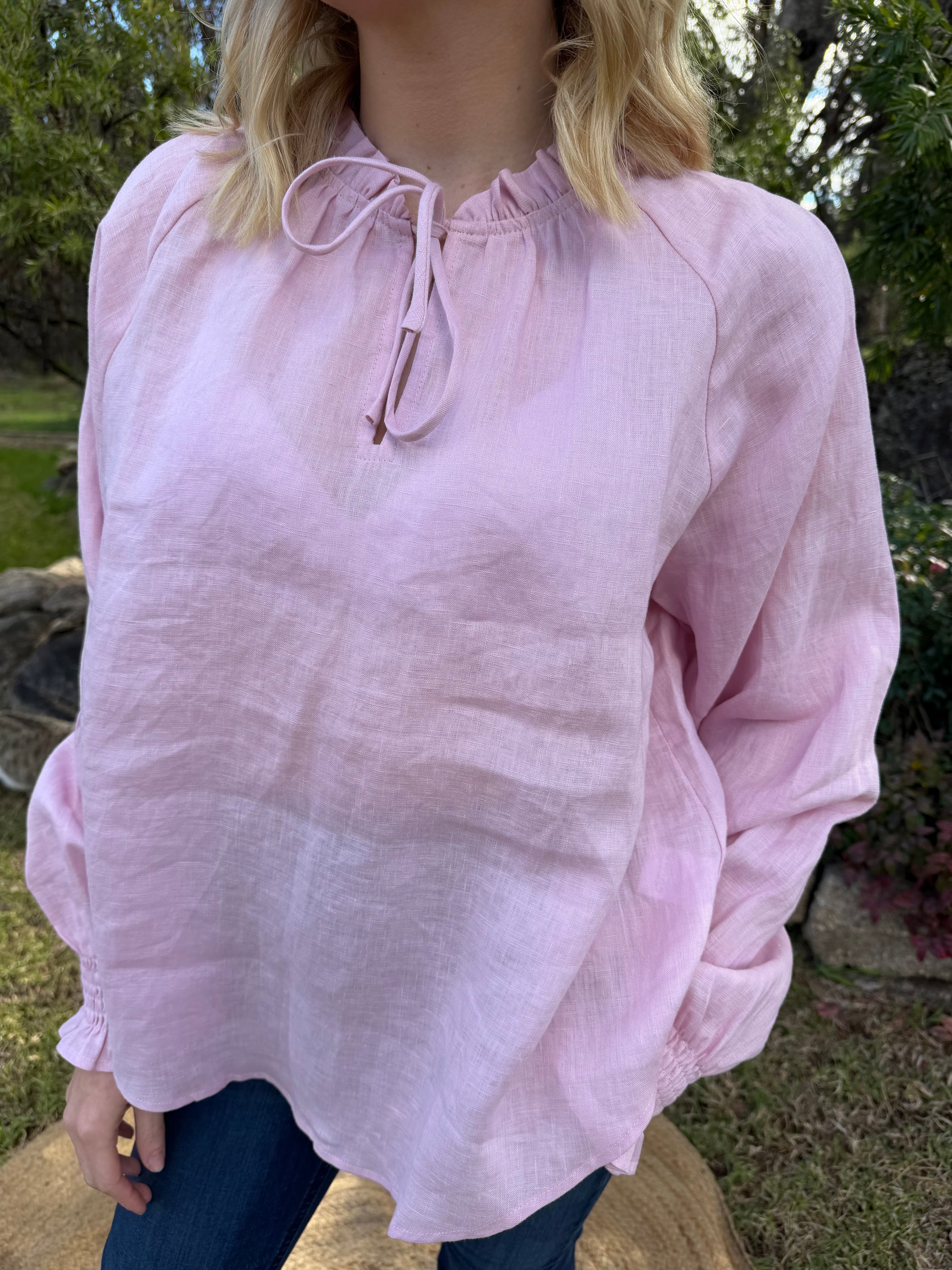 Adelaide Long Sleeve Linen Top