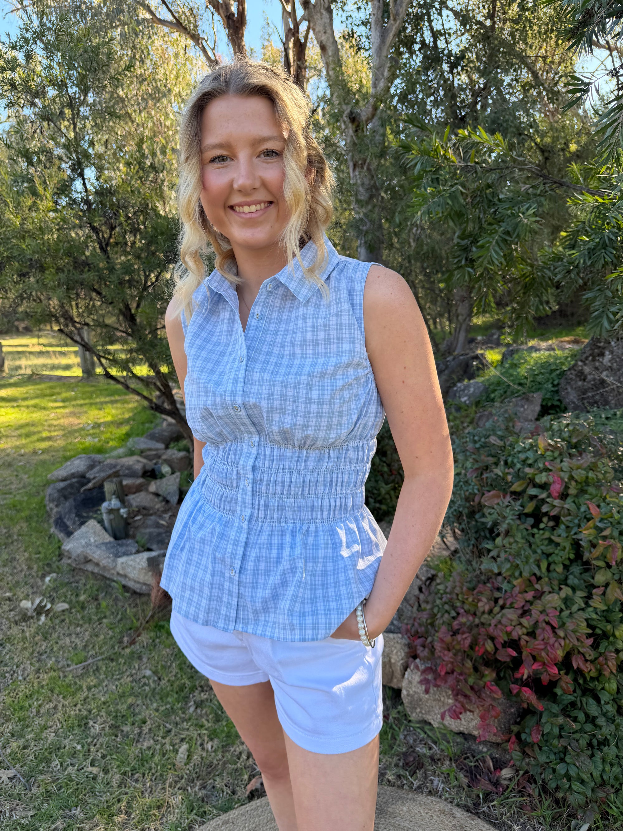 Hadley Check Top
