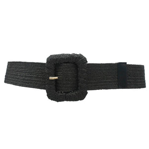 STRAW WRAPPED RECTANGLE ELASTIC STRAW BELT IW-50114
