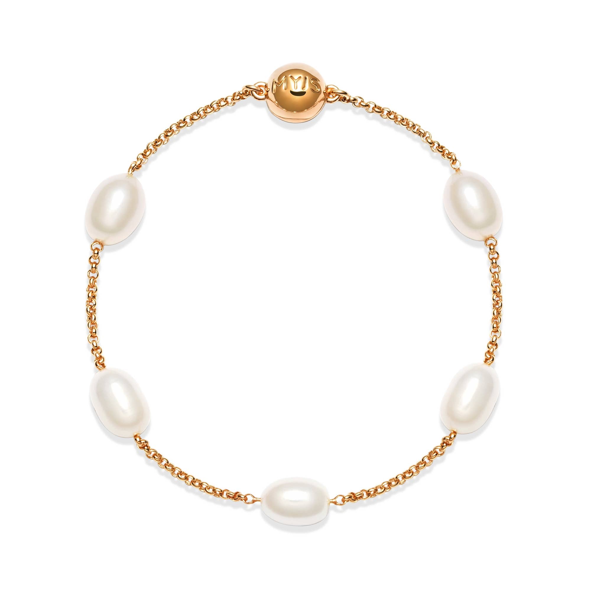 Interlude Freshwater Pearl Beaded Bracelet Rose Gold Plate
