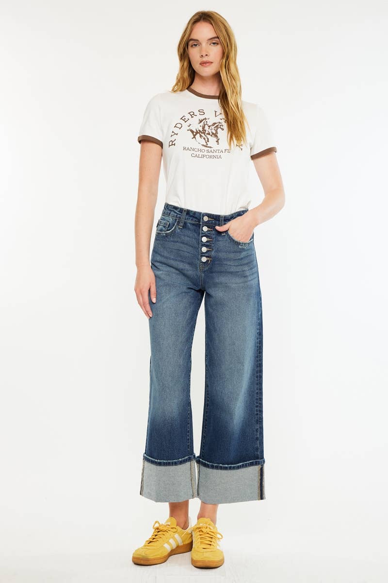 KancanULTRA HIGH RISE CROPPED  WIDE LEG-KC20102D