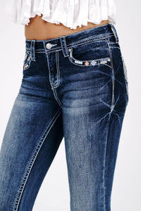 Grace in LA Aztec Modify Mid-Rise Boot Cut inseam 30"