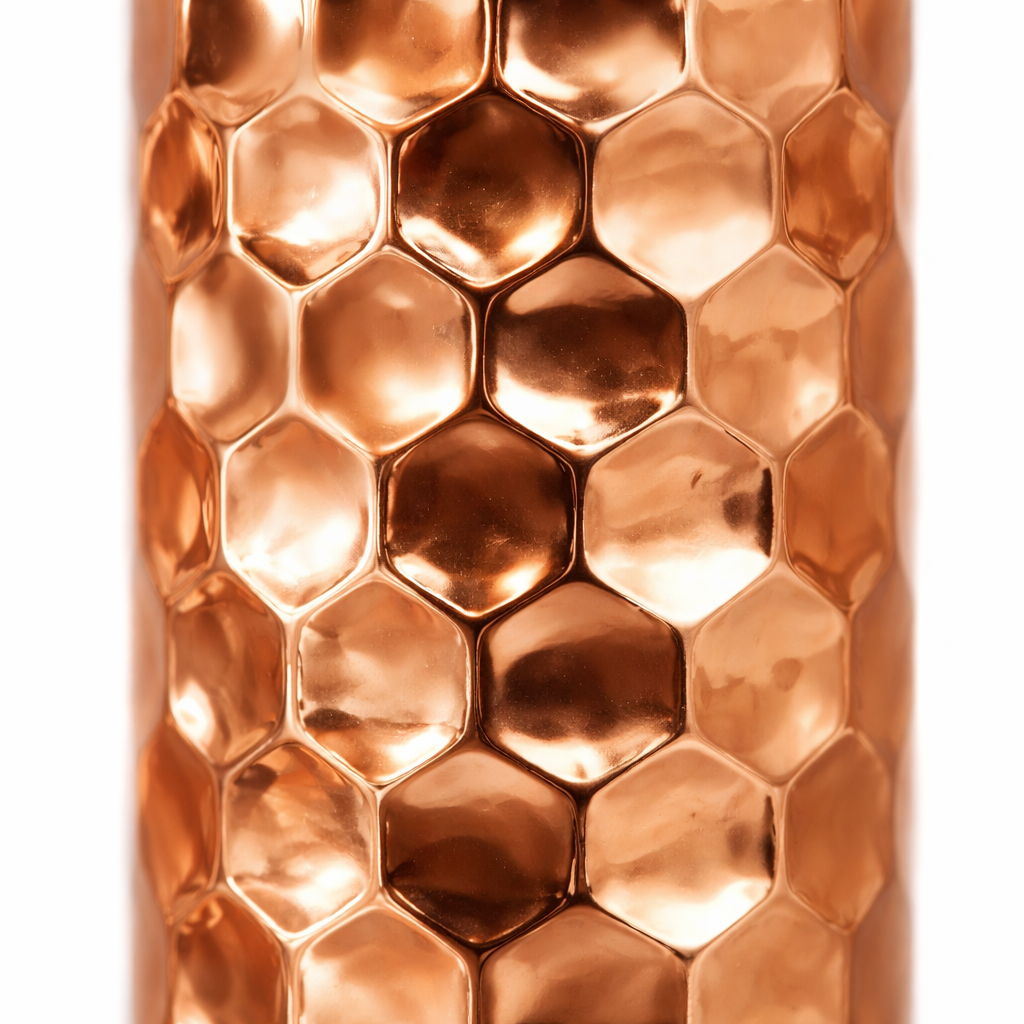 Pure Copper Embossed Water Bottle – 950ml Hammered Finish