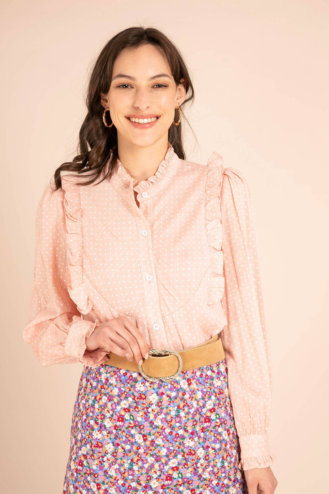 Polka Dot Shirt - Rose