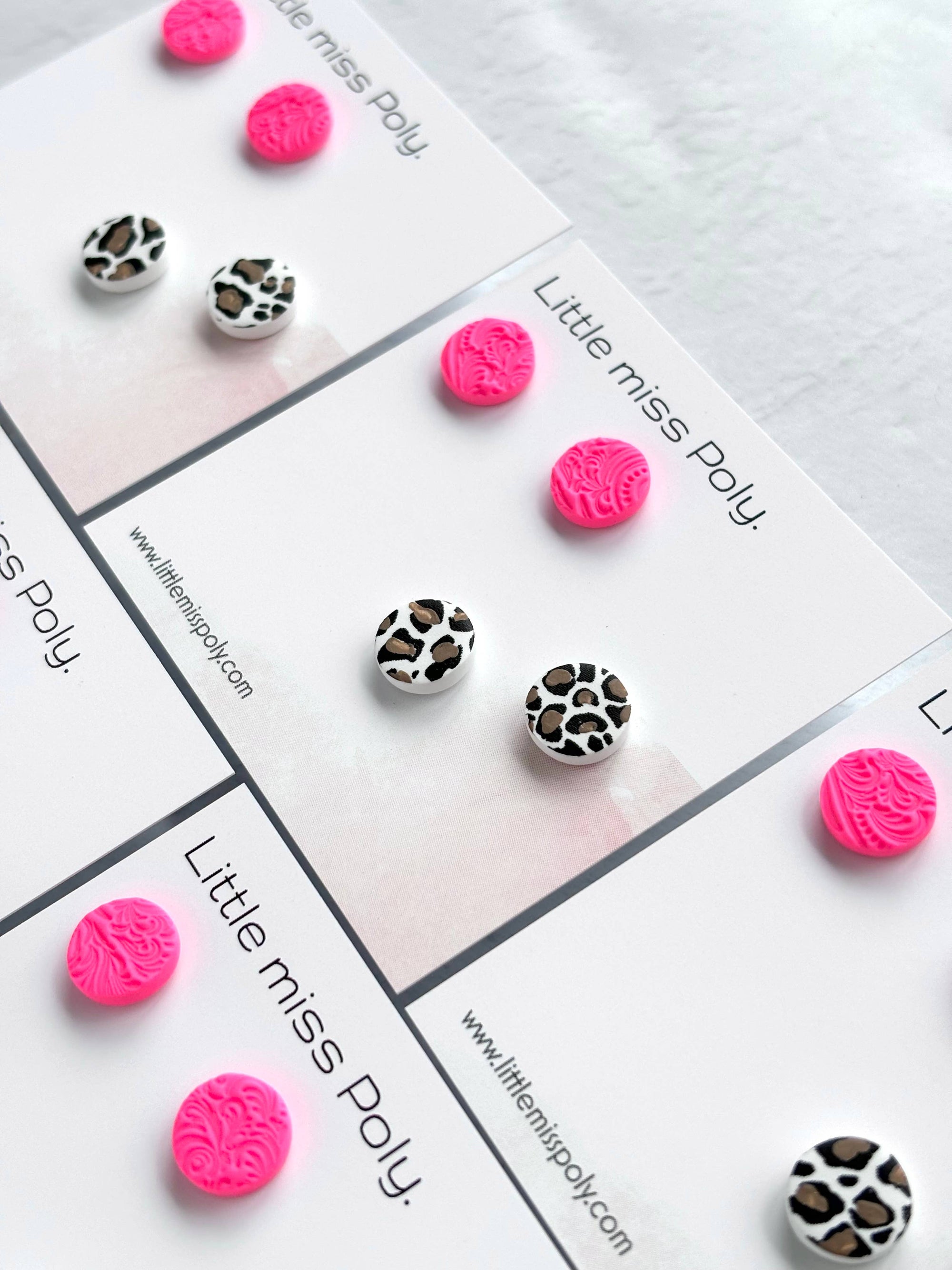 Mini Leopard Stud Pack - Hot Pink