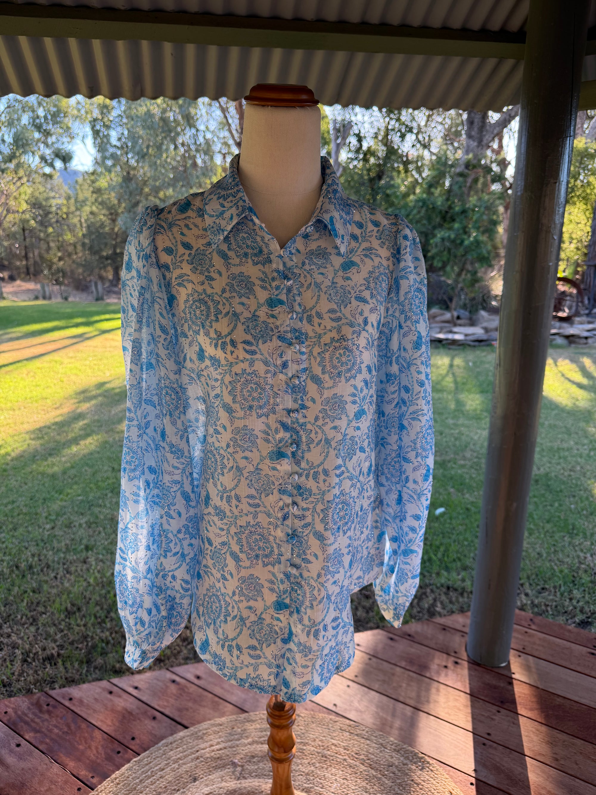 Blue sparkle Top