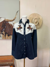 Bronc rider embroidered pearl snap shirt 
