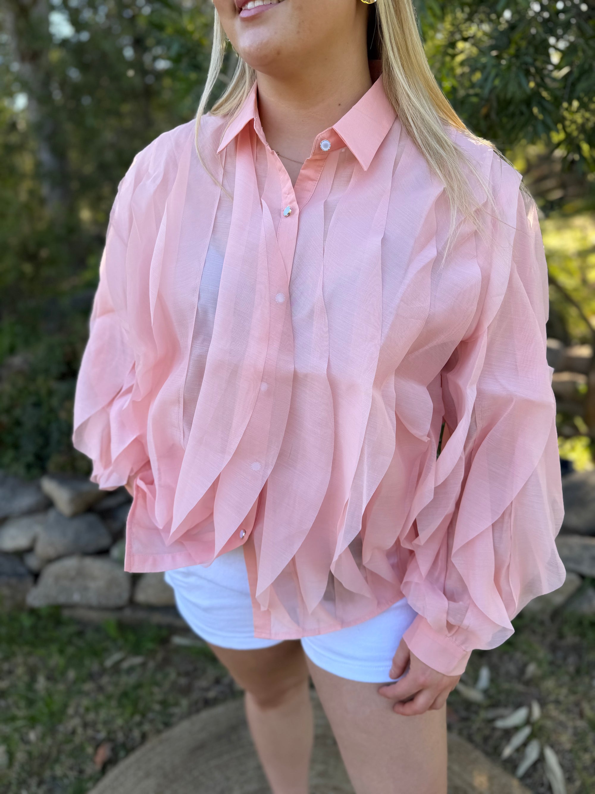Petal Cascade blouse pink