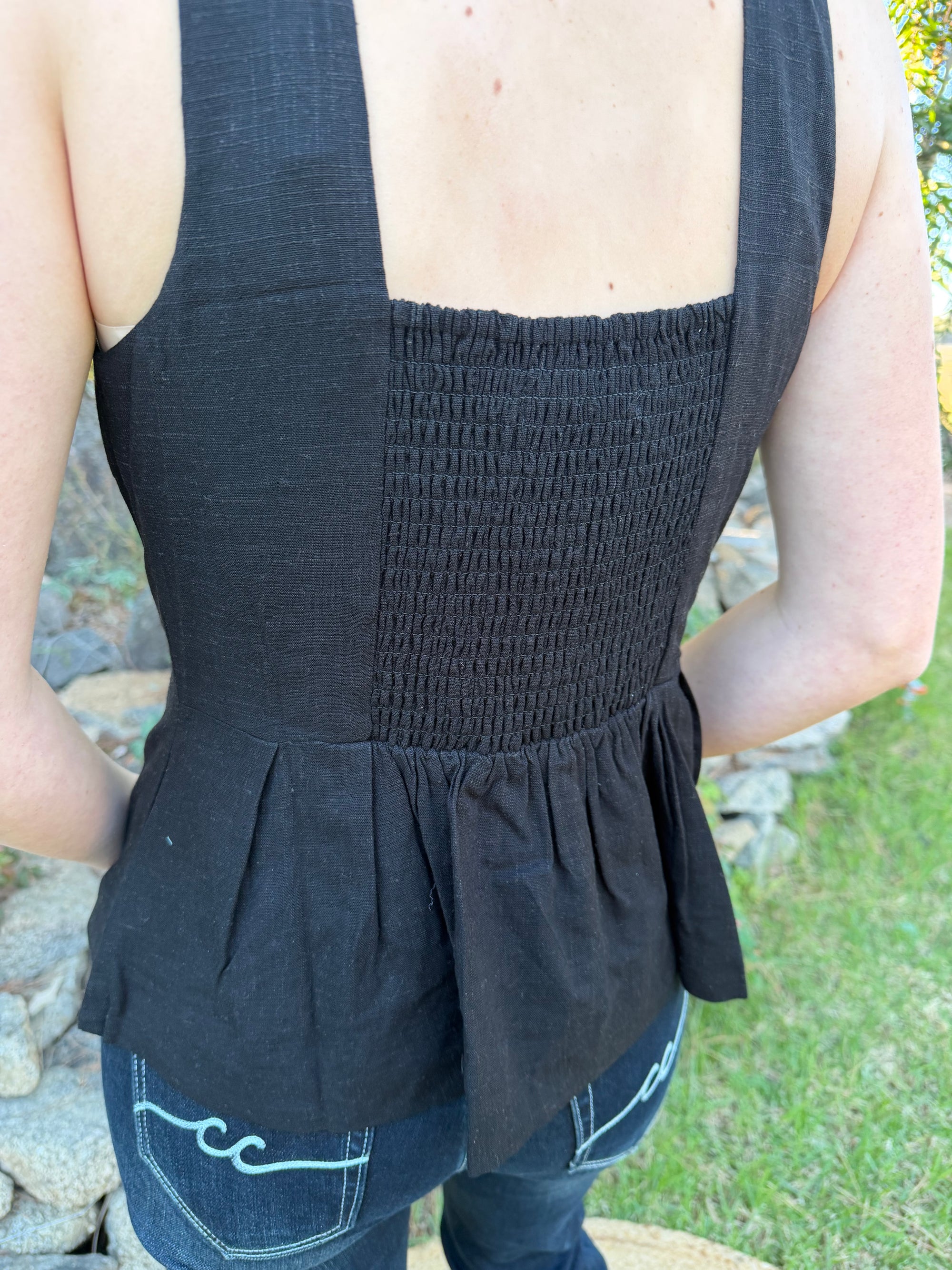 Black Peplum Top