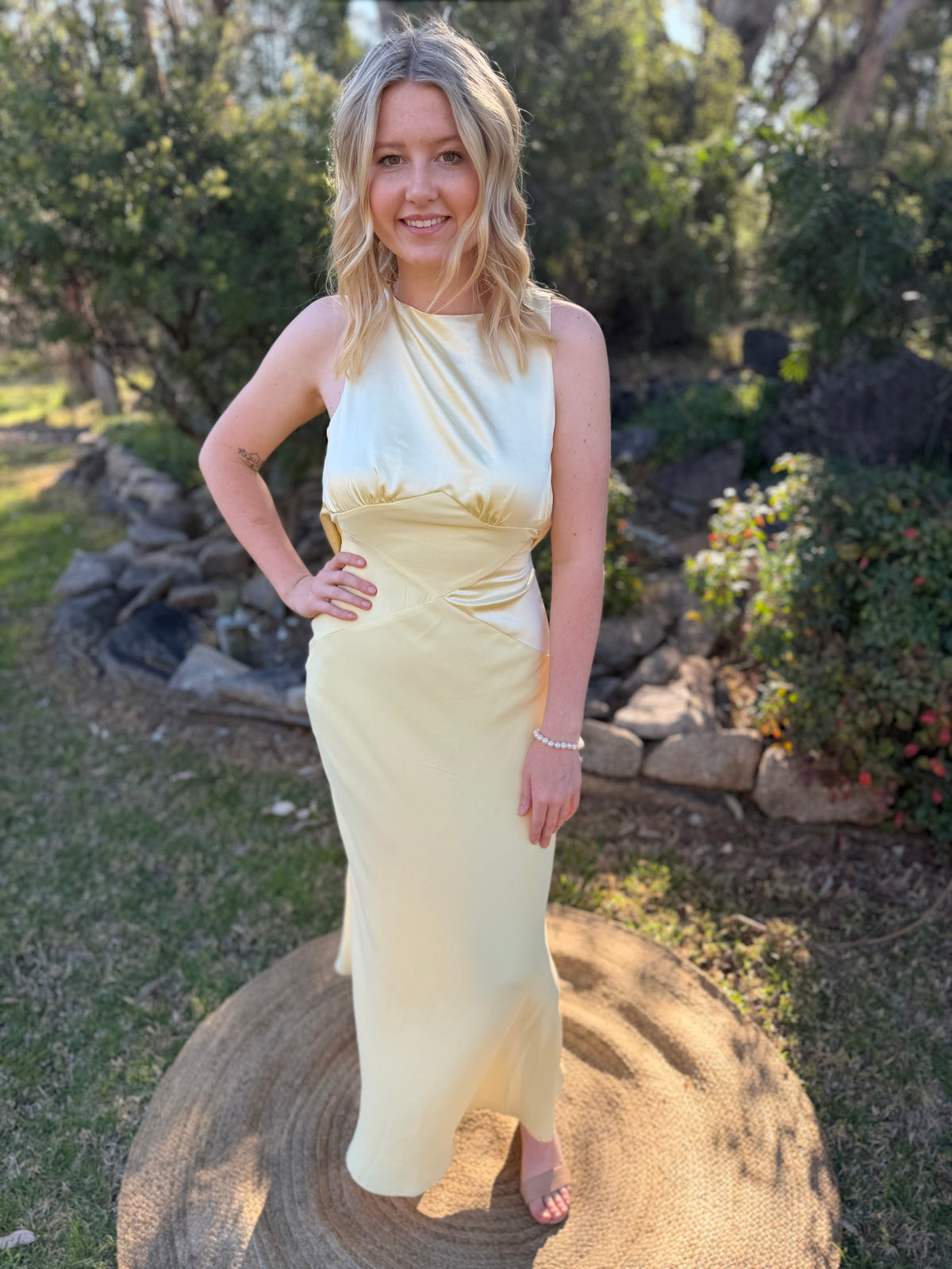 Golden Prairie Satin Dress