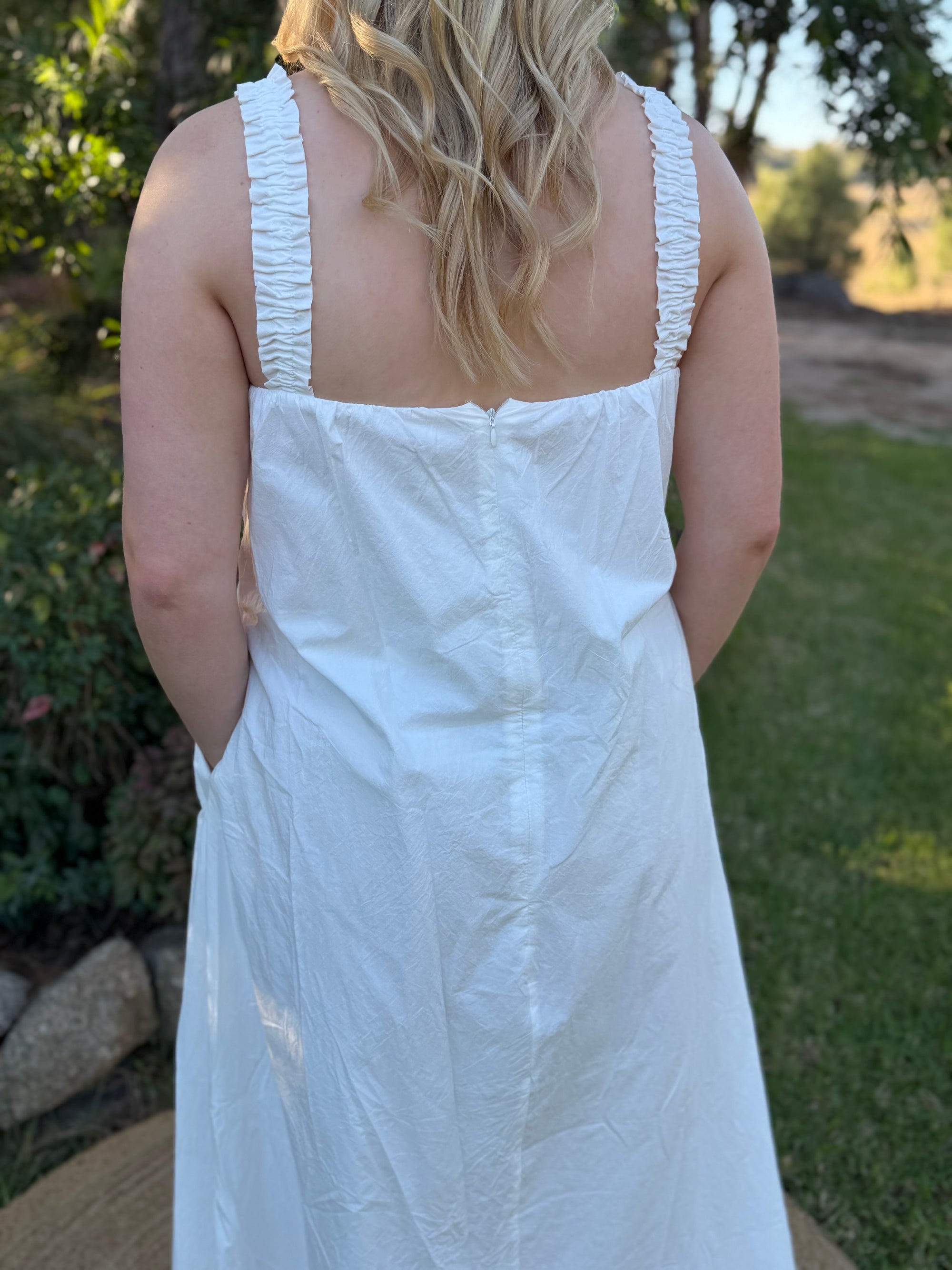 White maxi dress