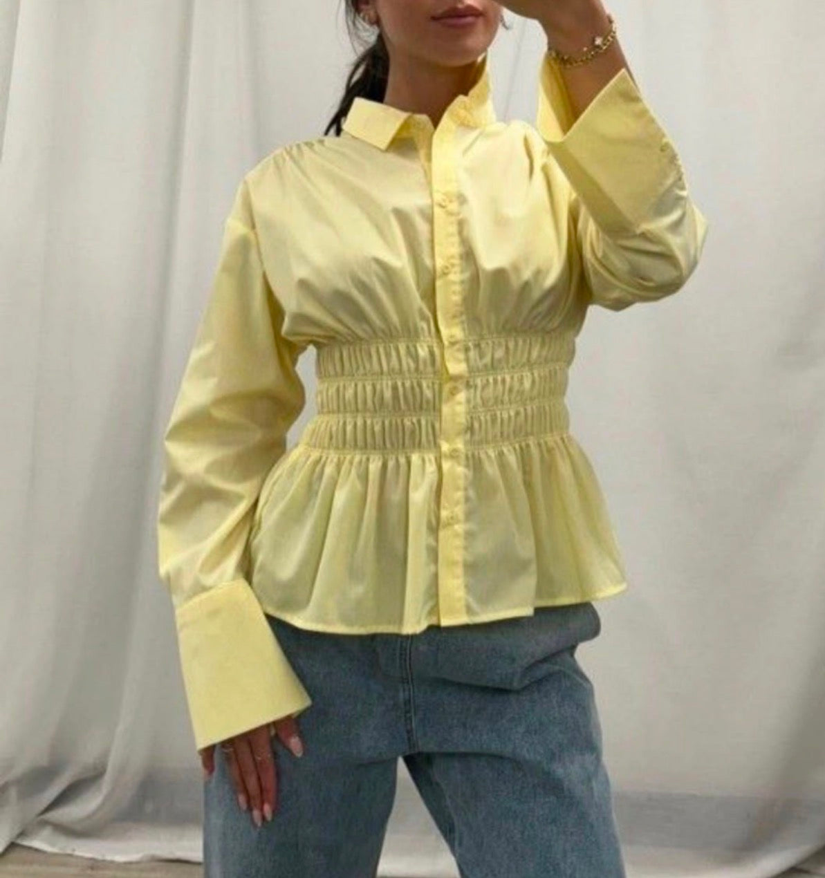 Tennessee Shirred Waist Shirt yellow