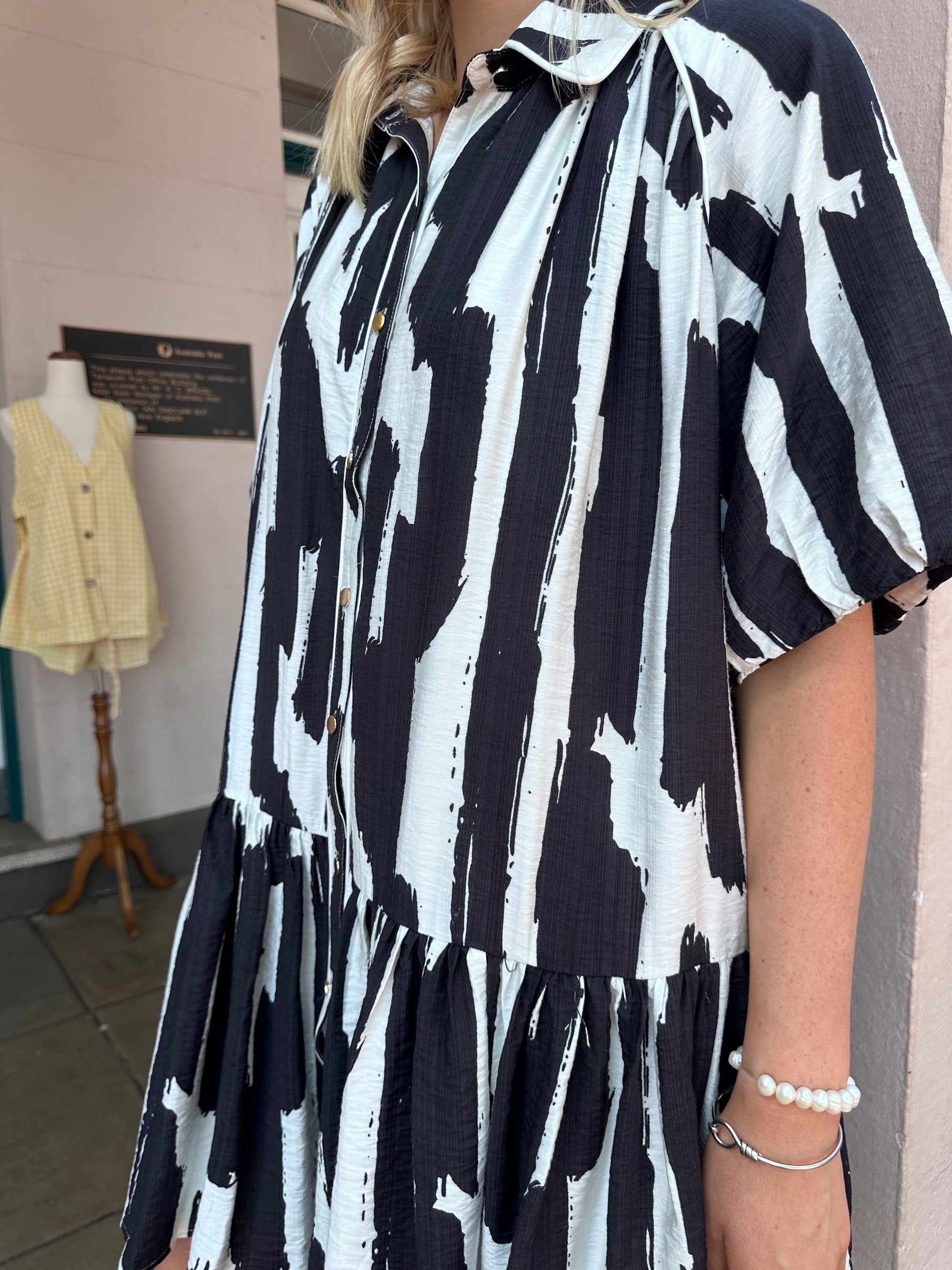 Arizona abstract baby doll dress - Black &amp; White