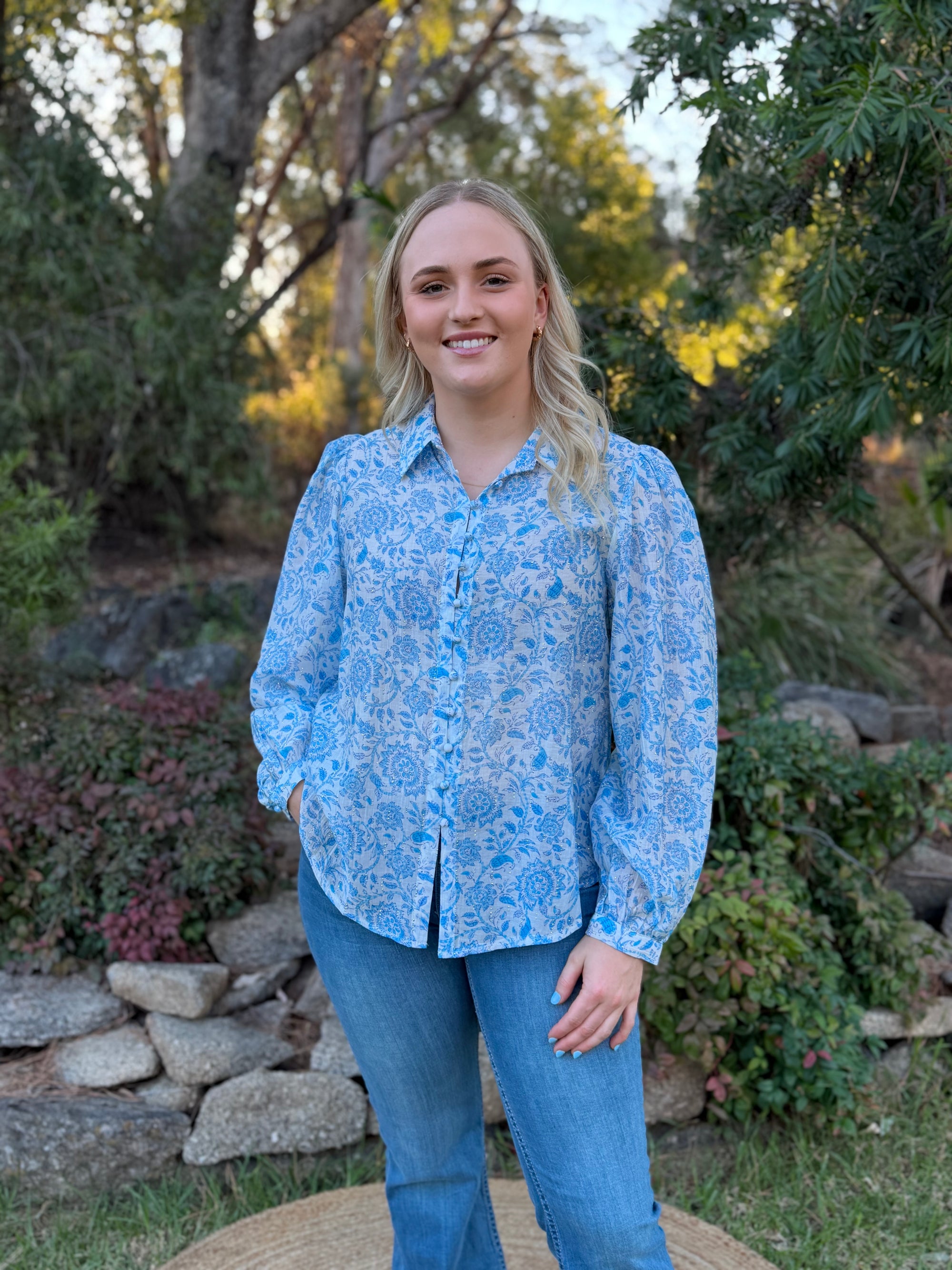 Blue sparkle Top