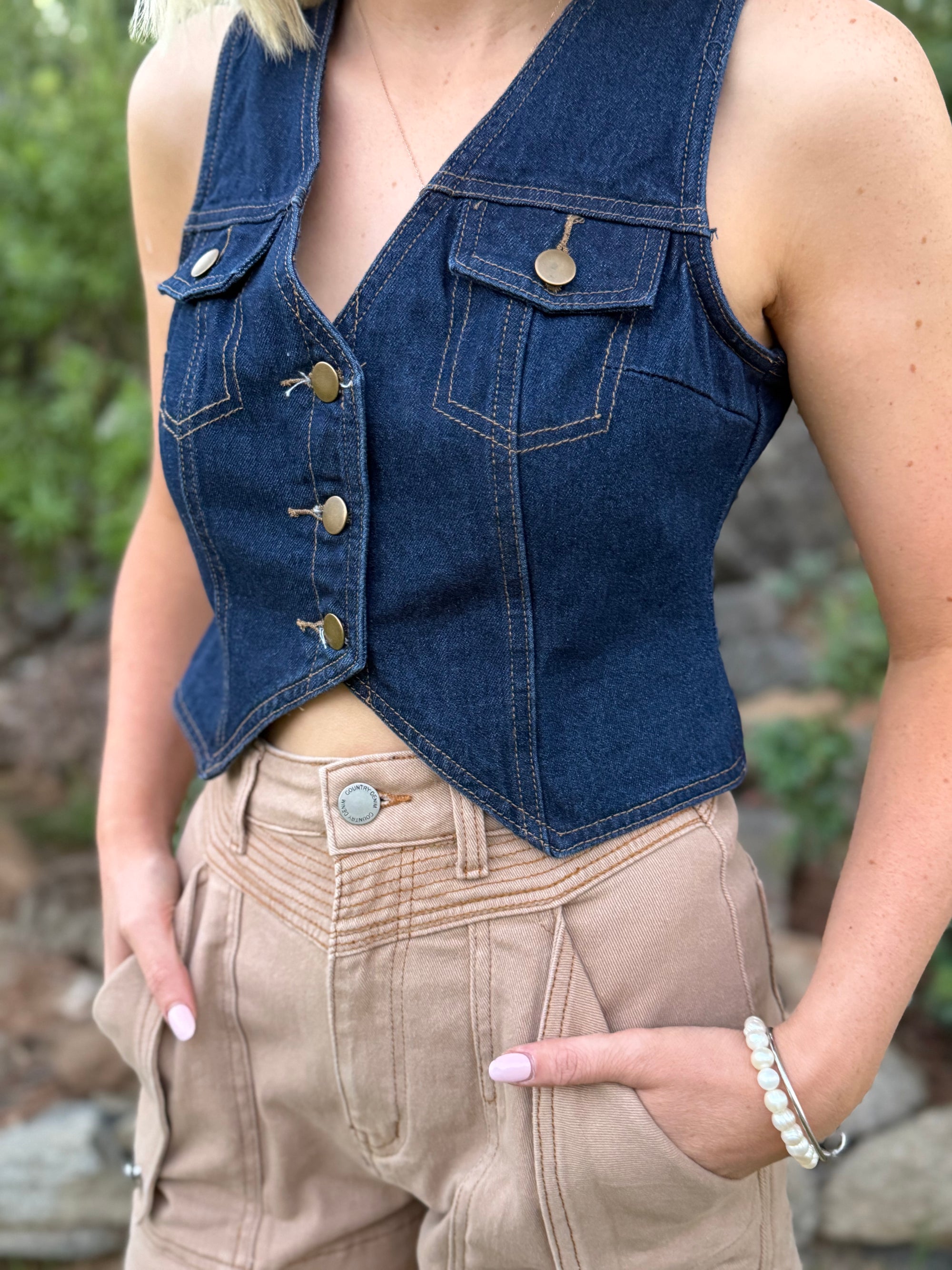 The Saddle Stitch Denim Vest
