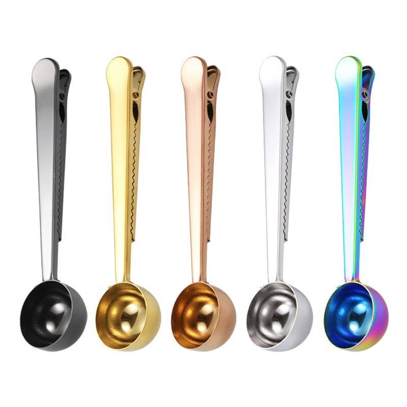 Stainless Steel Coffee Spoon with Bag Clip