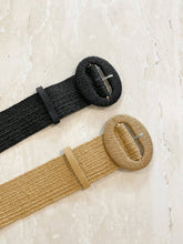 Alora Round Buckle Straw Belt- biscuit