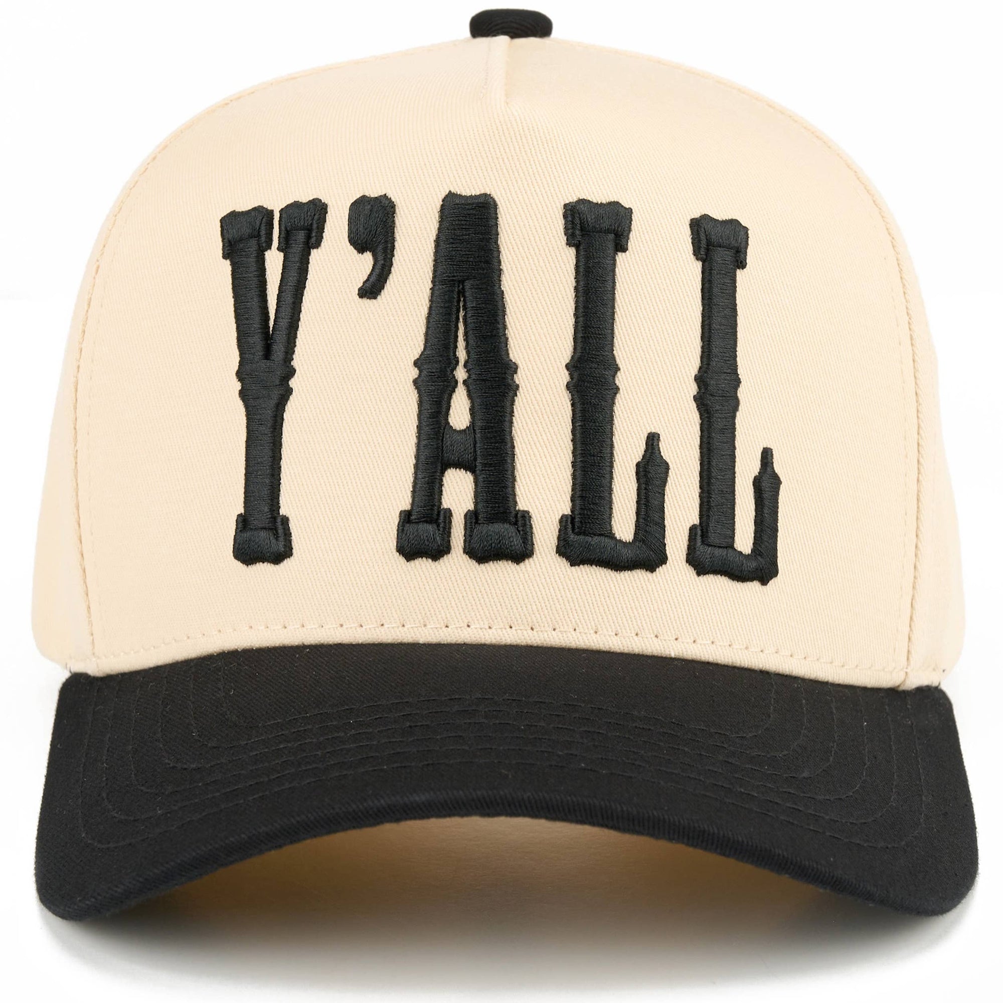 Y'ALL Letter Embroidered Two Tone Cap