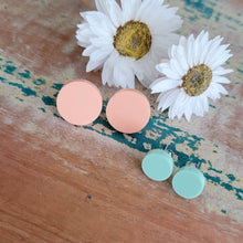 Multi Set Peach & Mint Acrylic round stud earrings