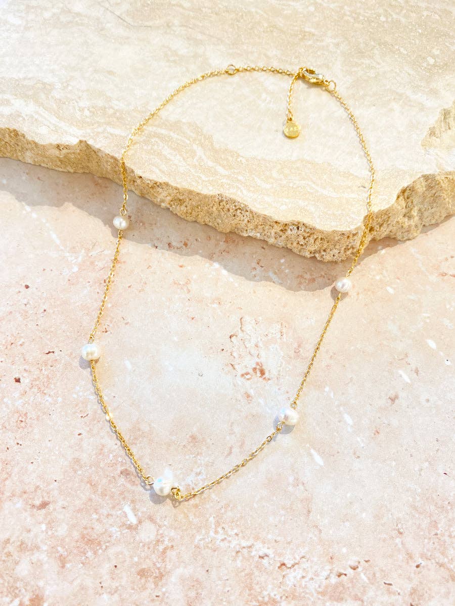 Ally Pearl 18K Gold Plated Necklace