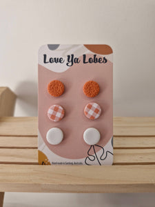 Olivia Triple Stud Packs: Pumpkin Mix / Floral