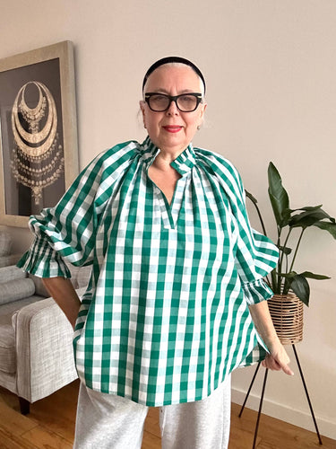 Gingham Top - 914 - Green