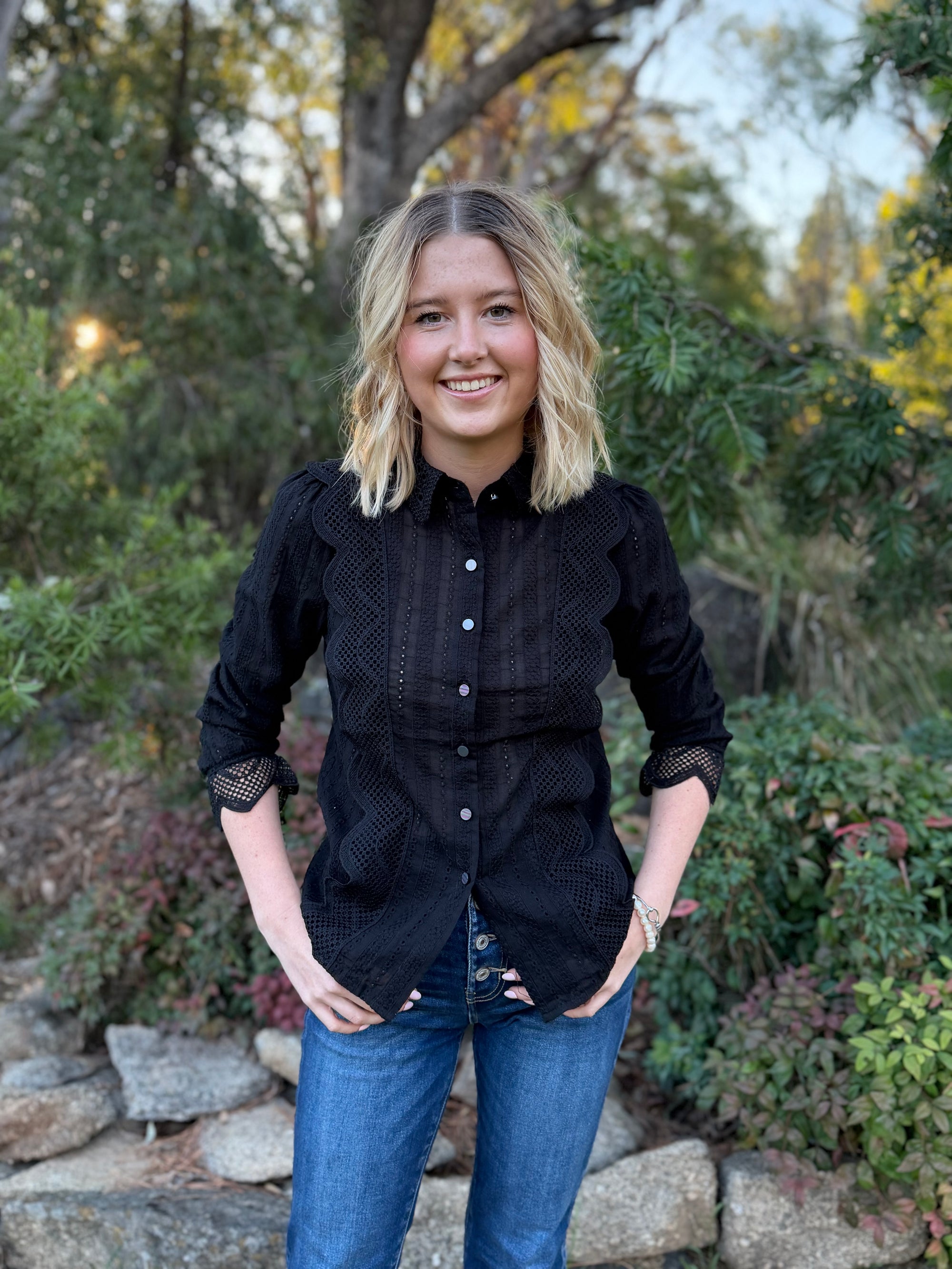 Cotton Lace Blouse black