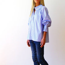 Olive print stripe cotton shirt pink