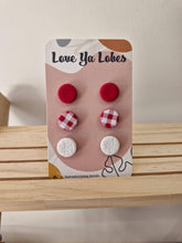Olivia Triple Stud Packs: Coral Mix / Gingham