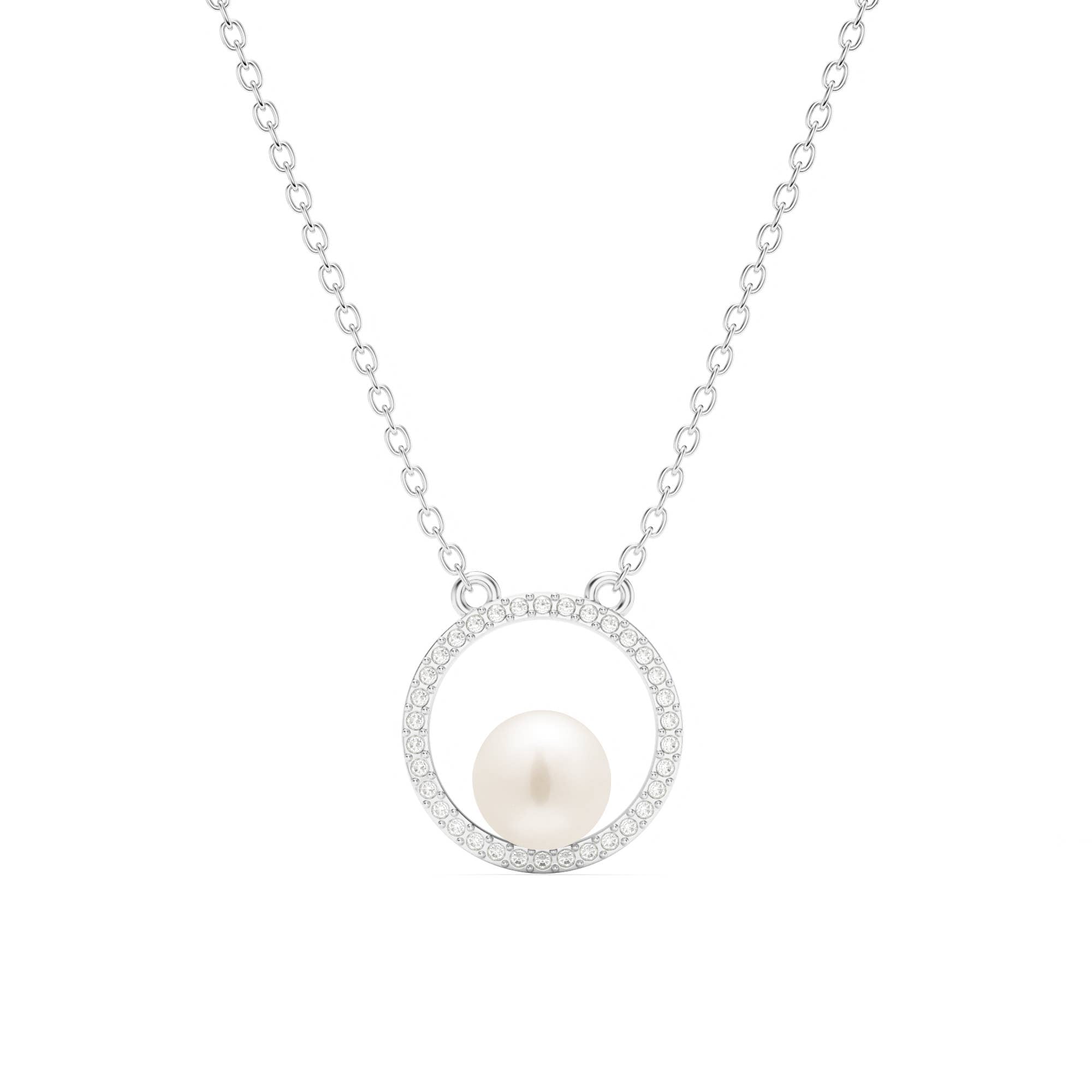 Halo Freshwater Pearl Necklace Freshwater Pearl |5-1357-RWHI