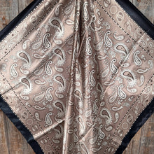 Wild Rag - 35X35"  Black and Tan Floral Paisley