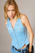23433T - Corset Fitted Denim Vest
