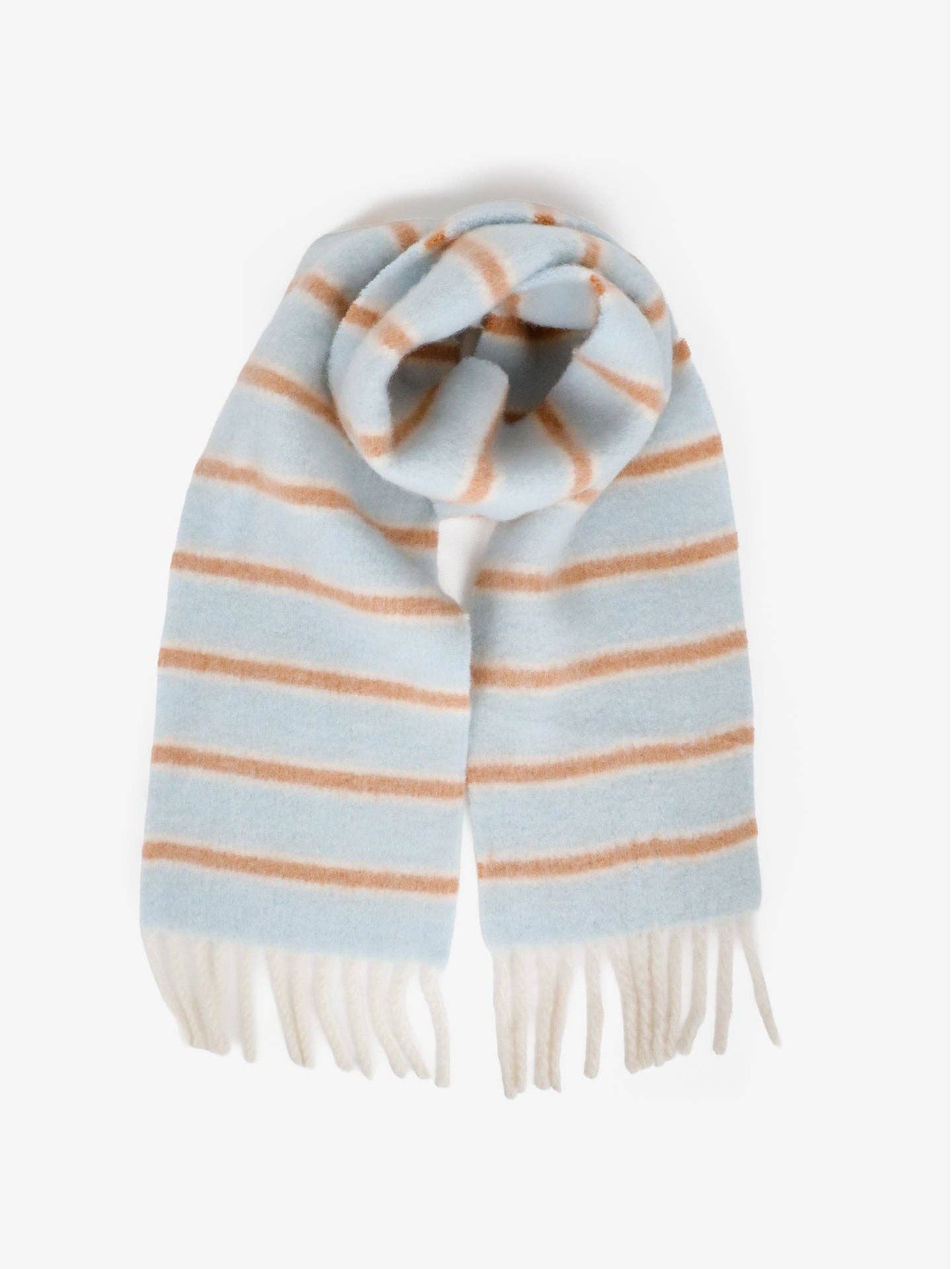 Cloud Stripe Fluffy Scarf