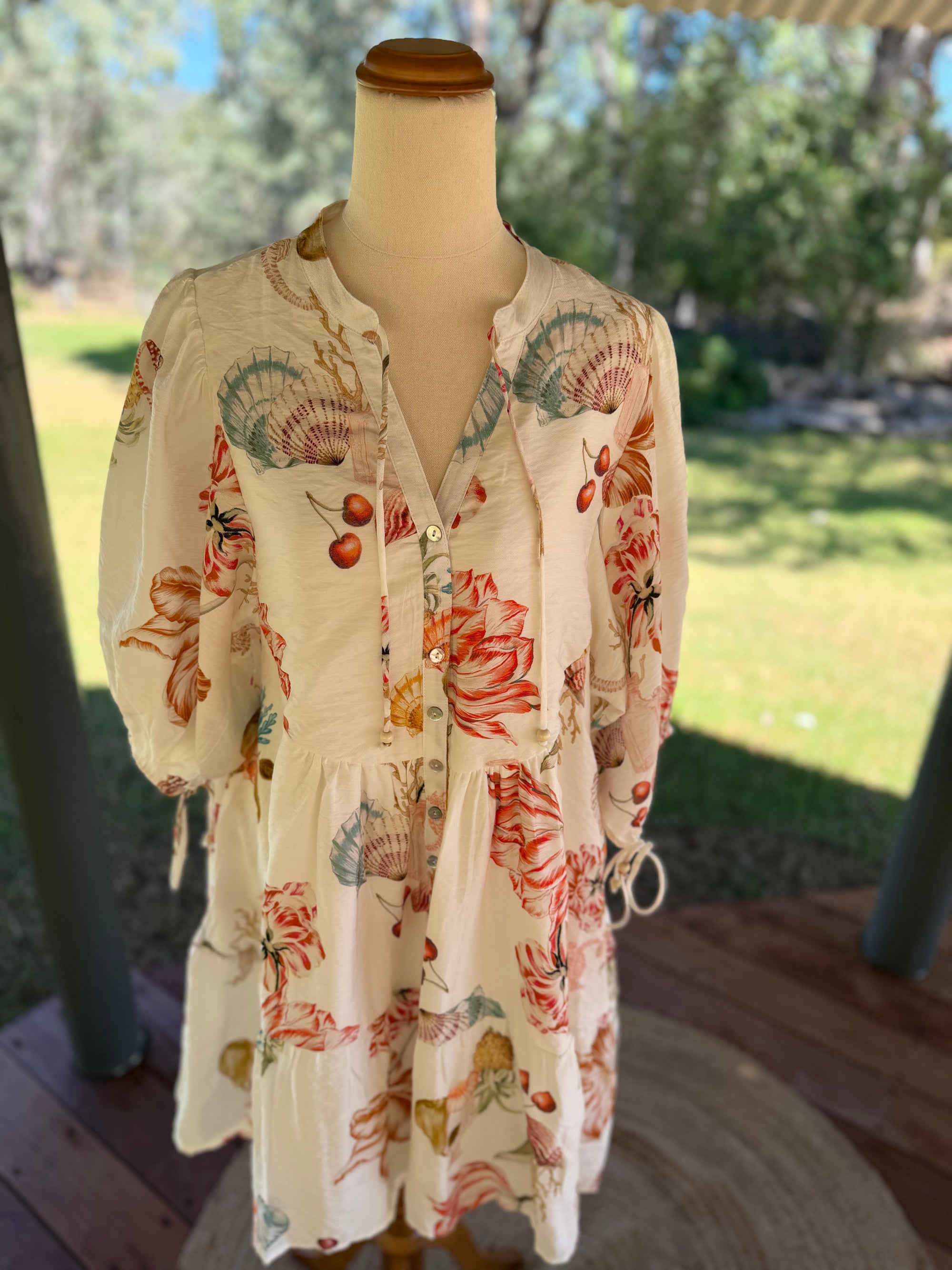 Seaside Bloom Button dress