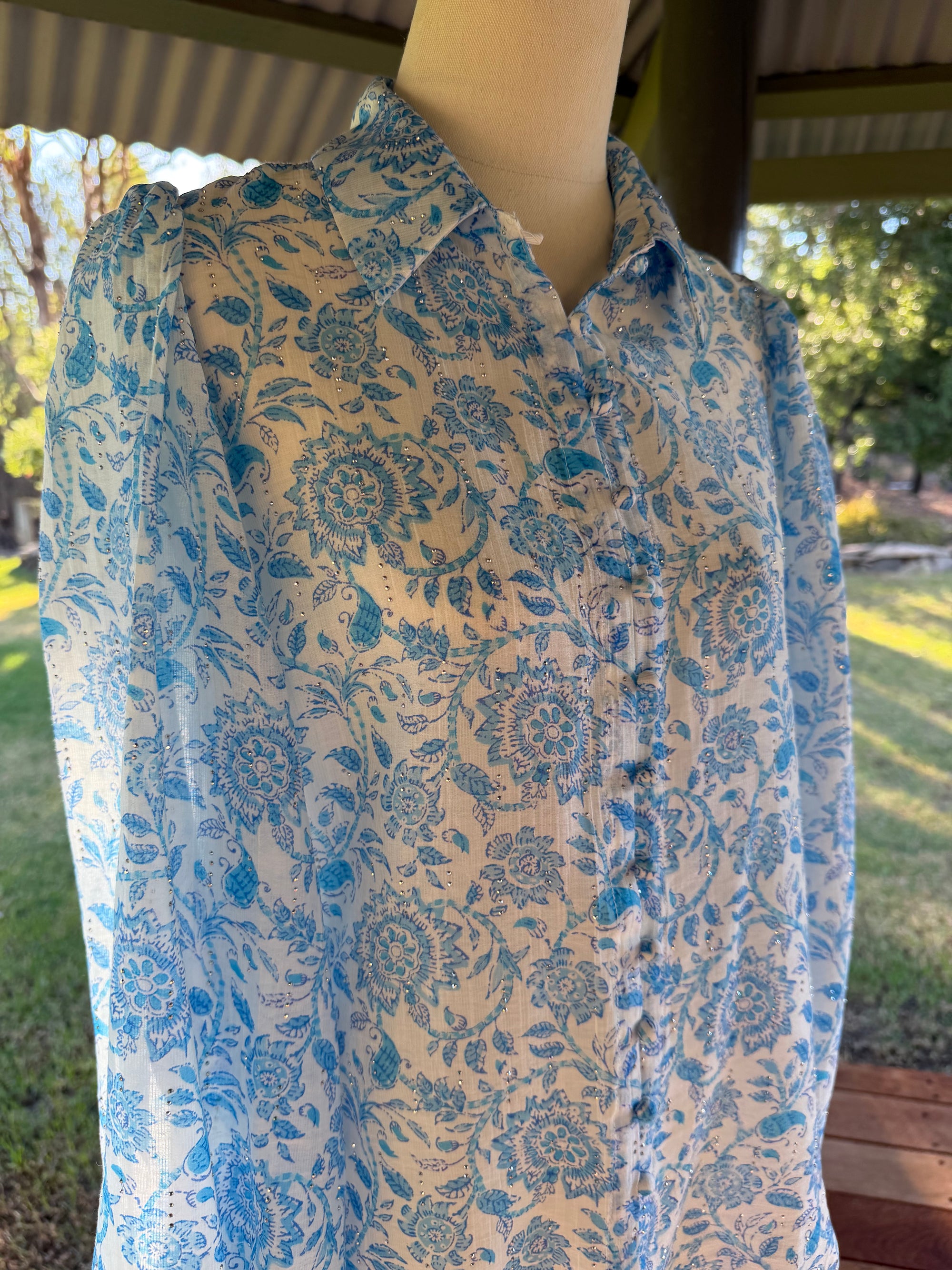 Blue sparkle Top