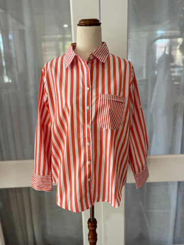 Stripe Mandarin Shirt