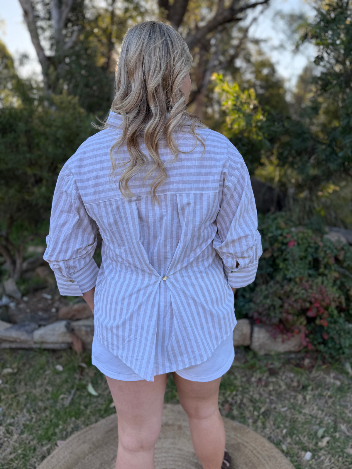 The Tully Stripe Shirt tan
